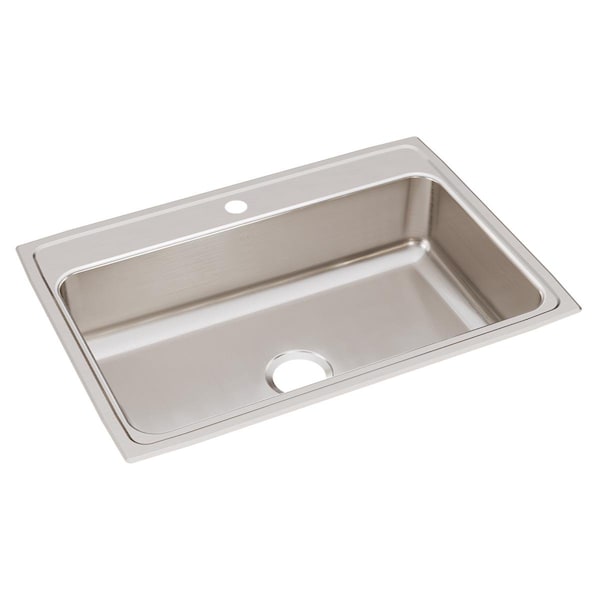 Lustertone Ss 31 X 22 X 7.6 Single Bowl Drop-In Sink With Quick-Clip
